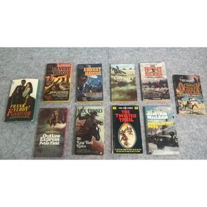 Lot of 10 Vintage Western Paperback Novels Ernest Haycox, Max Brand, Peter Field